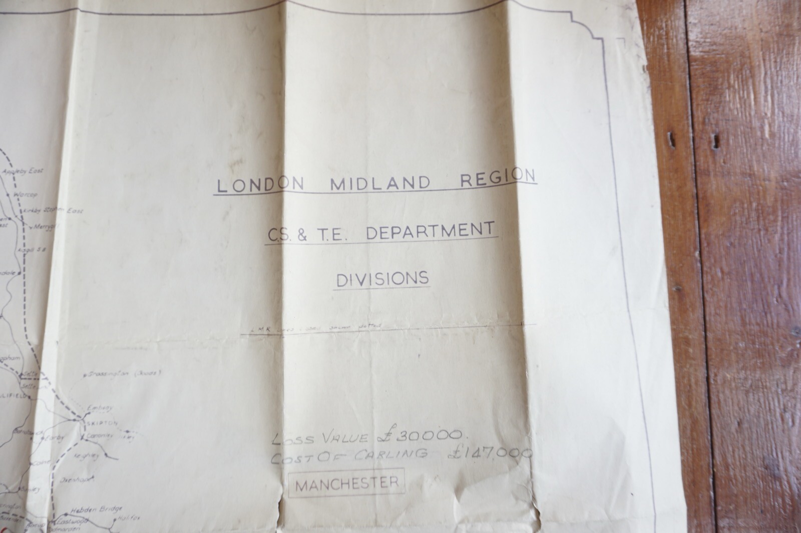 London Midland Region TC & TE Division Railway Large Map