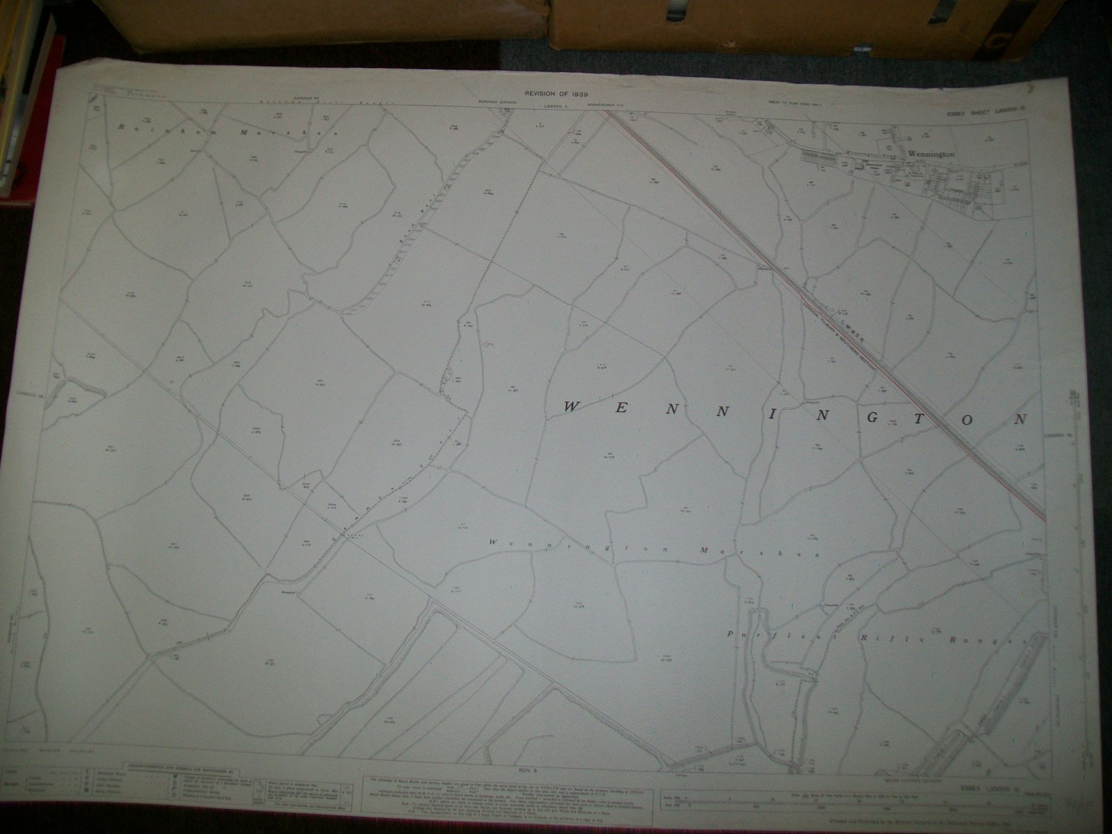 WENNINGTON ESSEX ORDNANCE SURVEY MAP LMSR LTSR 1947 (1939 REVISION)