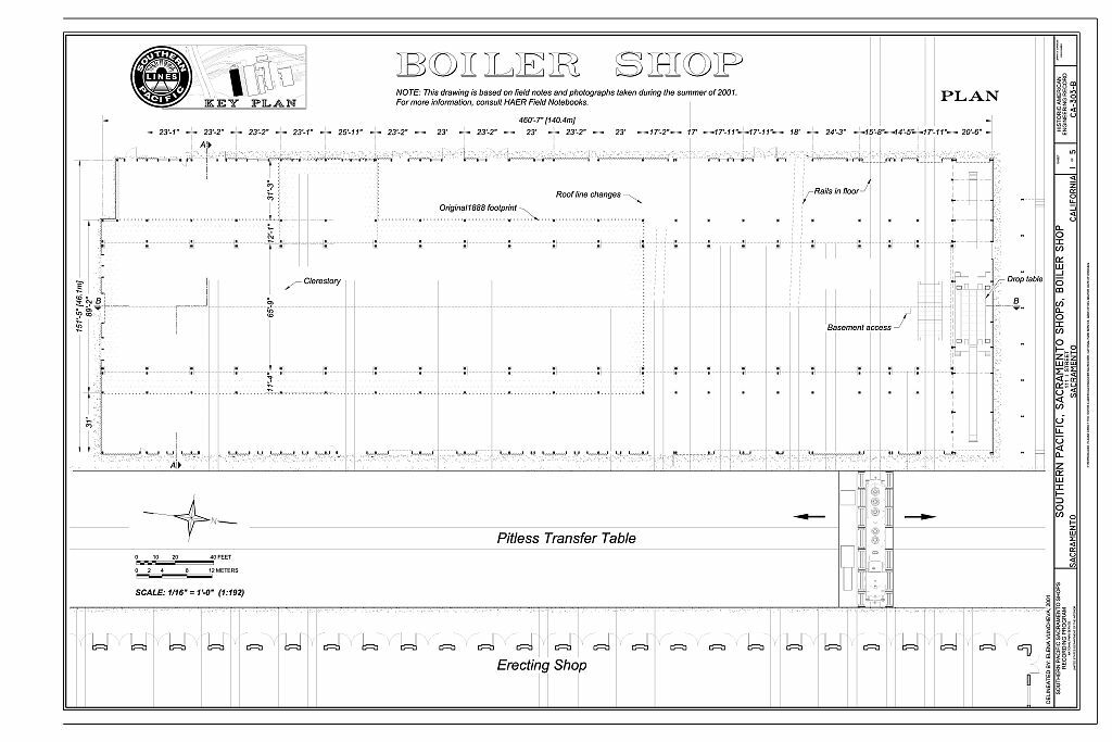 Southern Pacific Sacramento Shops Historic Drawings/Photos/Data PDF pages on DVD