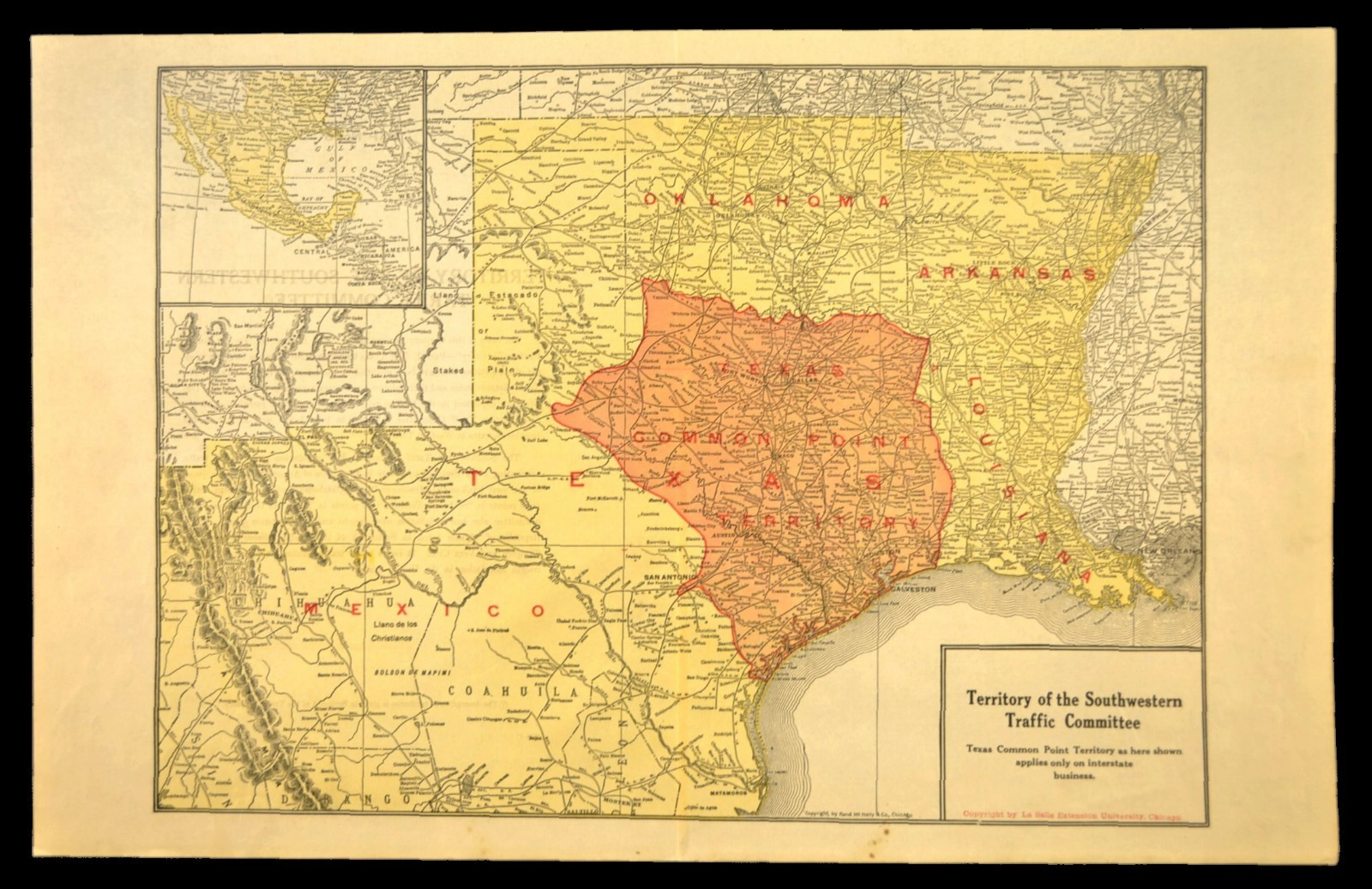 Southwestern Traffic Committee RR Map Texas Central Point Territory Louisiana
