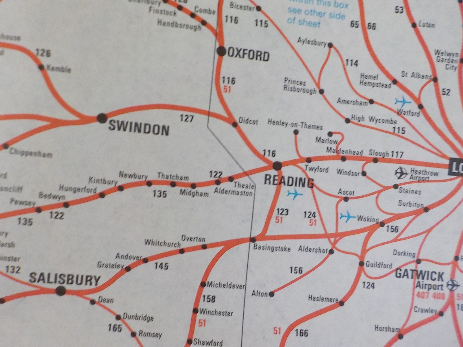 Map British Rail Passenger Network 1983-1984 International Passenger Network
