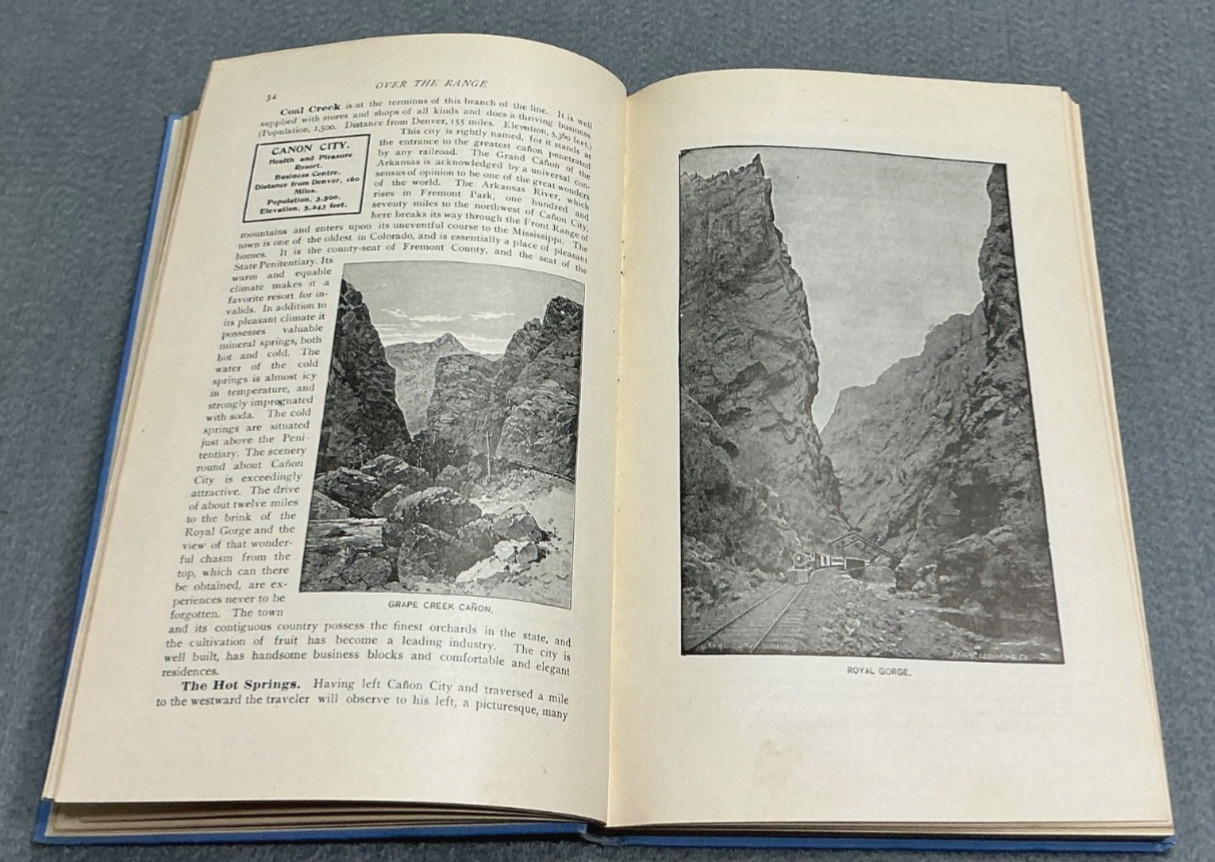 1899 DENVER RIO GRANDE RAILROAD COLORADO-CALIFORNIA WESTERN GUIDEBOOK w/RARE MAP
