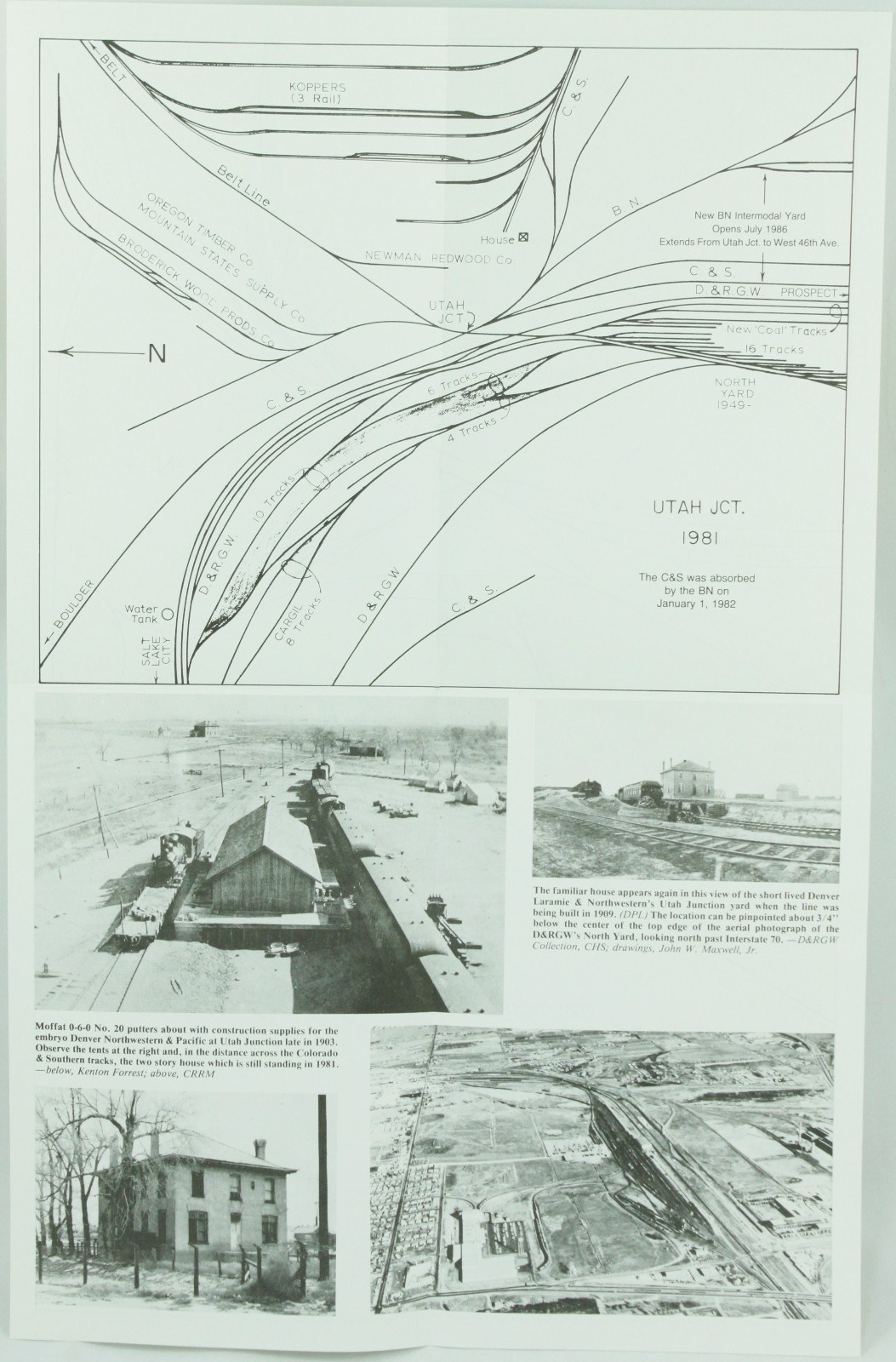 Vintage Utah JCT Timeline 1870-1949 1981 Railroad Map