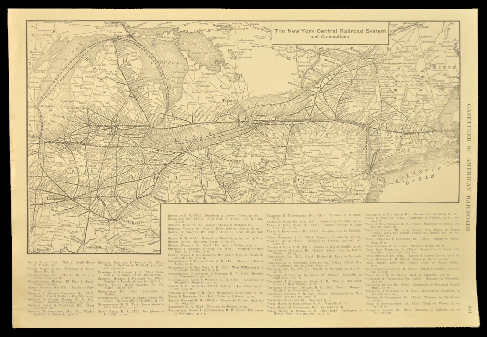 Vintage NEW YORK CENTRAL Railroad Map of NYC Railway Old Antique ca 1918