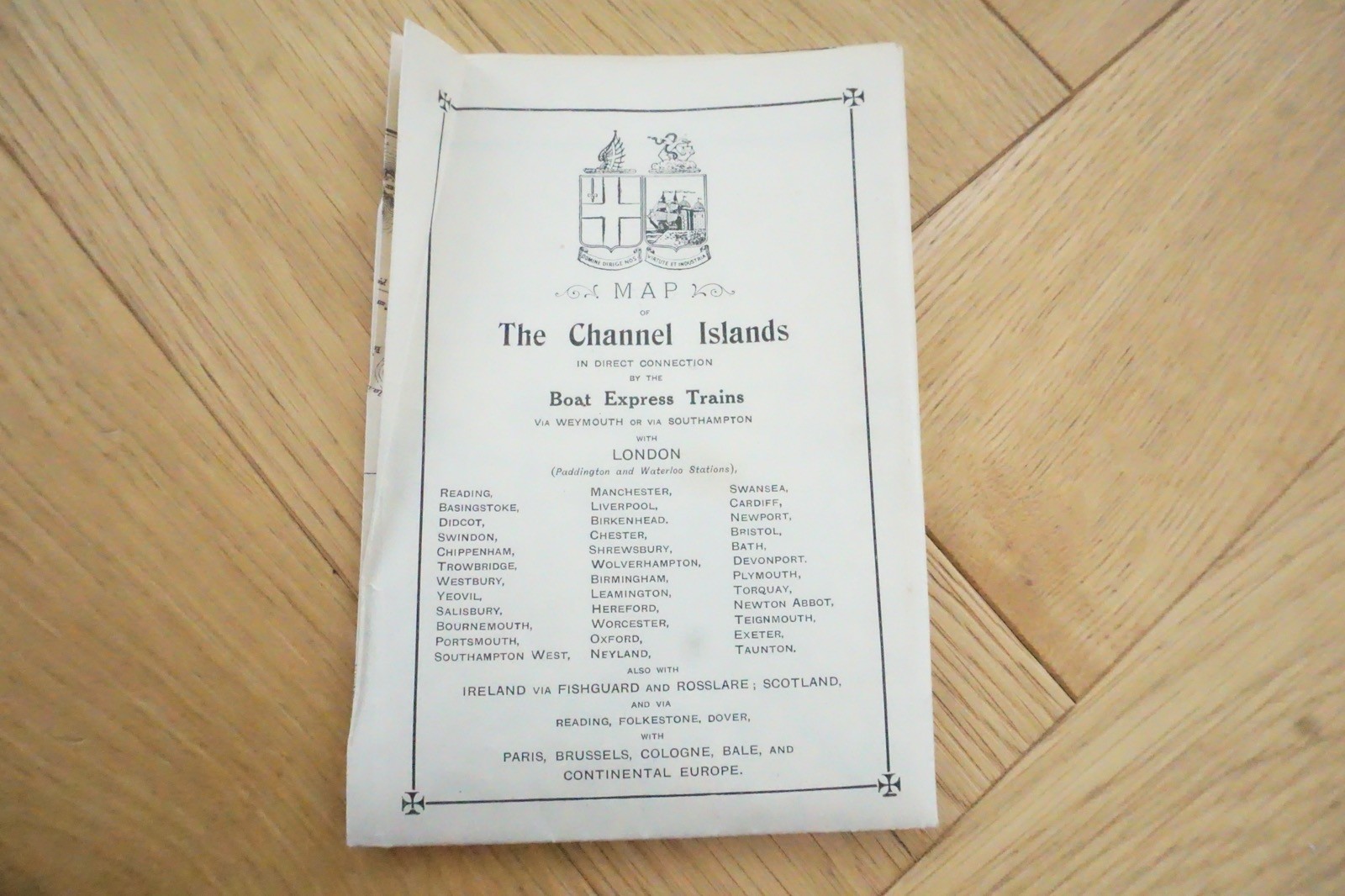 1913 GWR The Channel Islands Original Railway Map