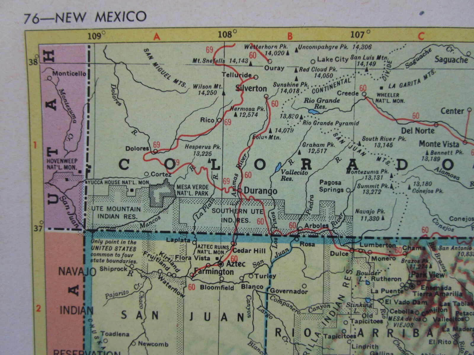 NJ NM Vtg 1952 NEW JERSEY RAILROAD Map. MORRISTOWN & ERIE RR ~or~ NEW MEXICO