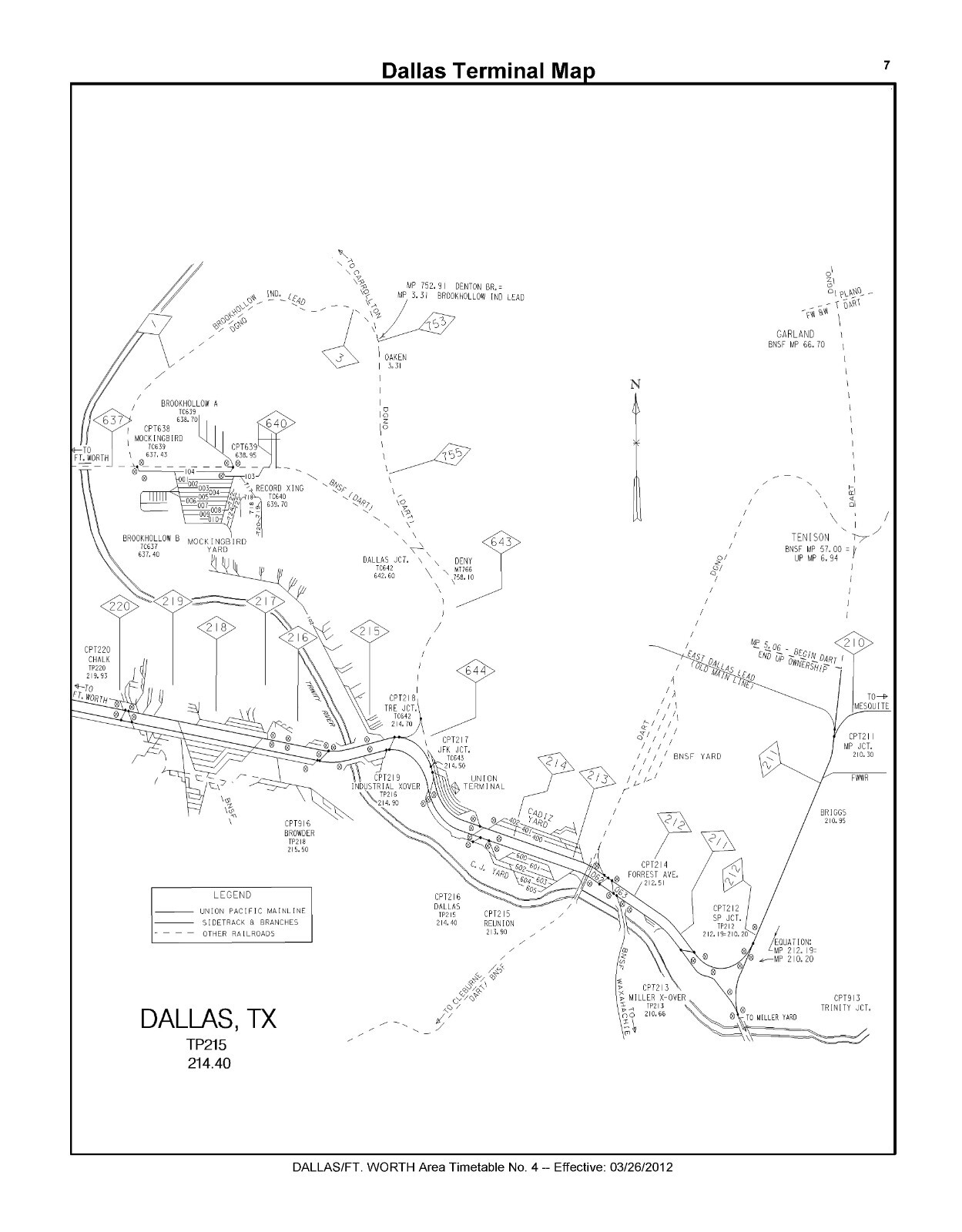 Union Pacific 2012 Dallas Ft Worth Area Timetable #4 PDF Pages on DVD