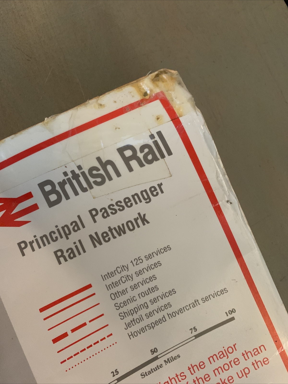 British Rail Principal Passenger Rail Network Poster 28” X 19”