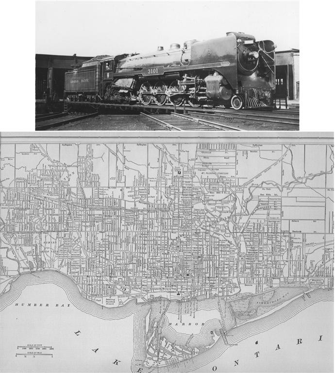 1907 TORONTO CANADA HISTORY STREET RAILROAD MAP + RR OR TROLLEY PHOTO