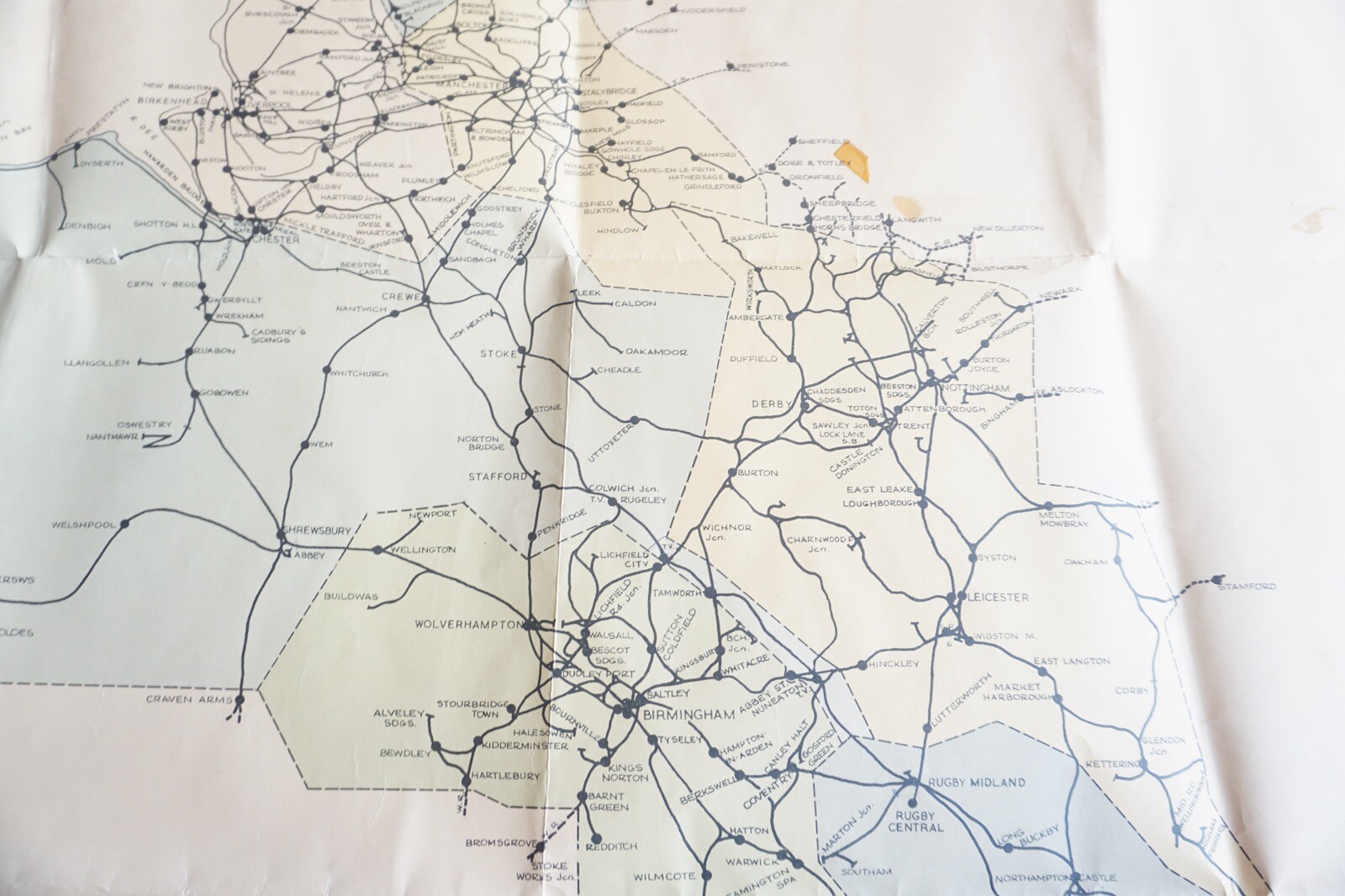 1967 London Midland Region Traffic Organisation Railway Large Map