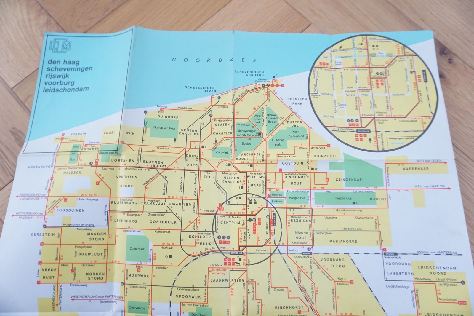 1971 HTM Netherlands Railway Bus Tram Route Map