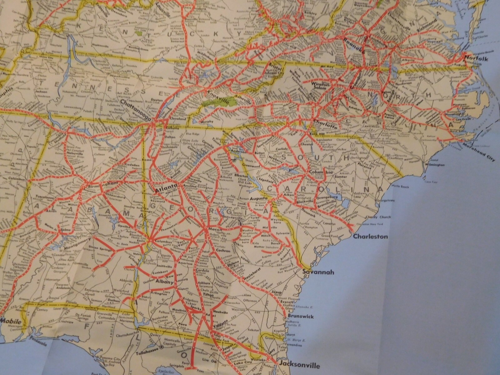 Map Norfolk Southern Operating subsidiaries 1985 NS