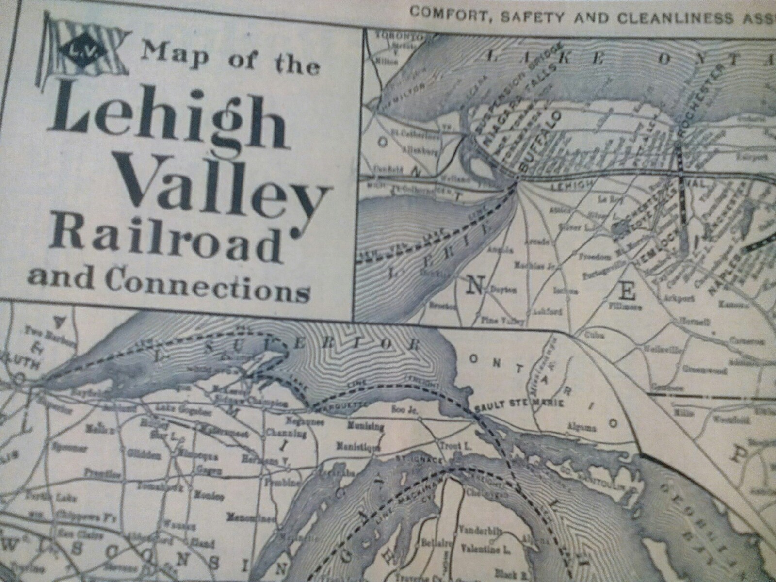1910 Lehigh Valley Railroad Pa LVRR 100’s Of Stations RARE System Map NEW Poster