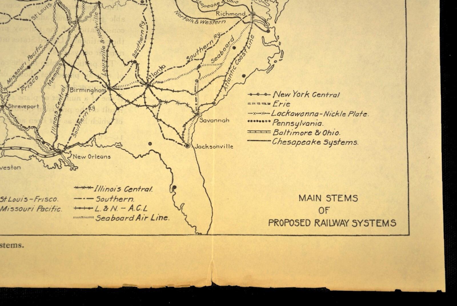 Antique Railroad Map Proposed Consolidated RR Merger Plan Ripley RARE Original