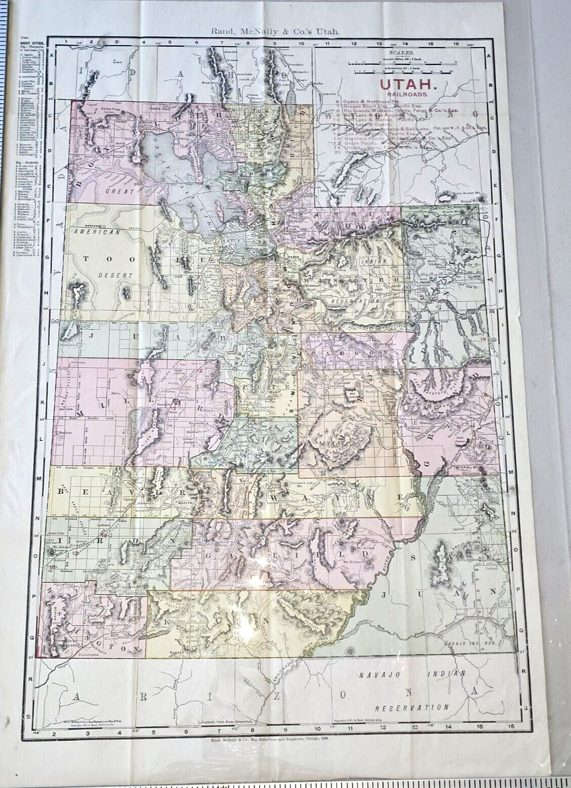 OLD RAND MCNALLY POCKET SHIPPERS GUIDE & RAILROAD MAP 1908 COLLECTIBLE TRANSPORT