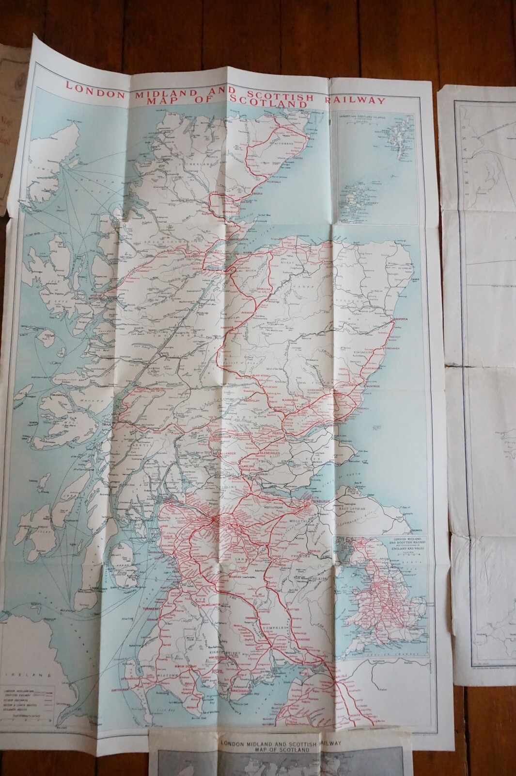 LMS London Midland Scottish Railway Map x4