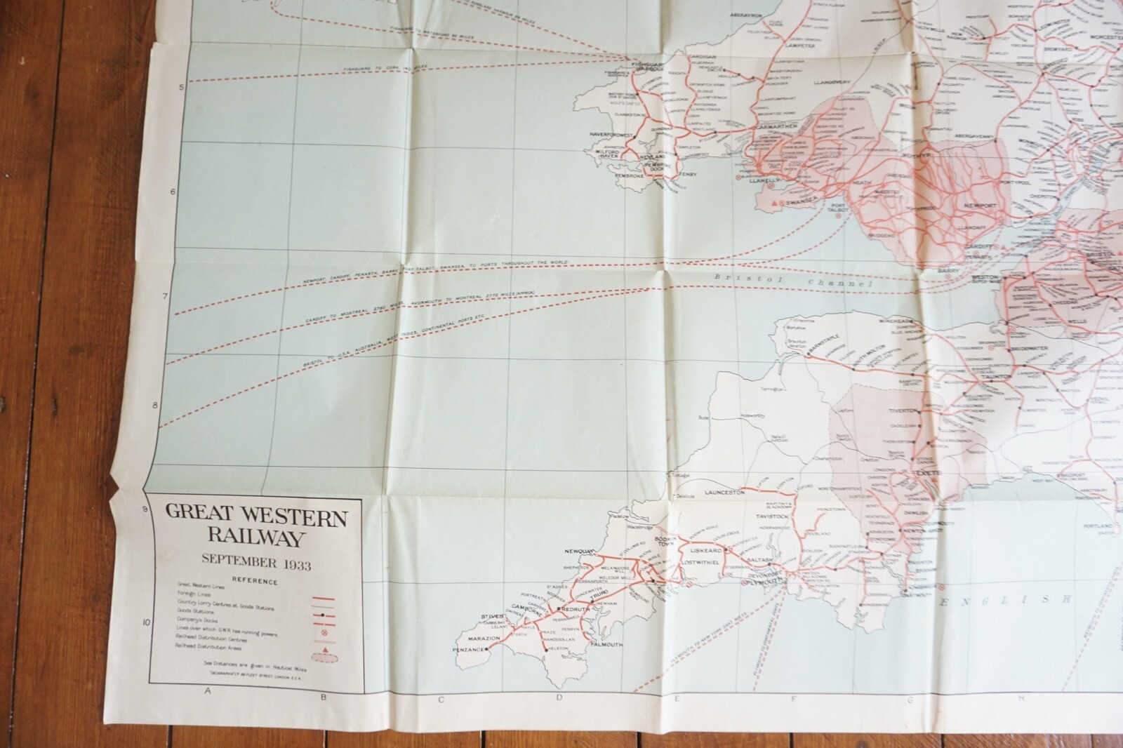 Sept 1933 GWR Railway Large Map