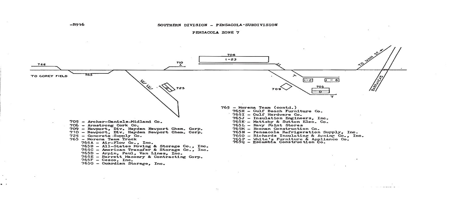 St Louis San Francisco Frisco Southern Div Industry Track Schematic Pages on DVD