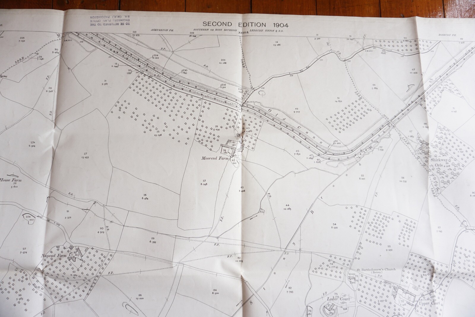 1904 Munsley Herefordshire GWR Great Western OS Railway Map