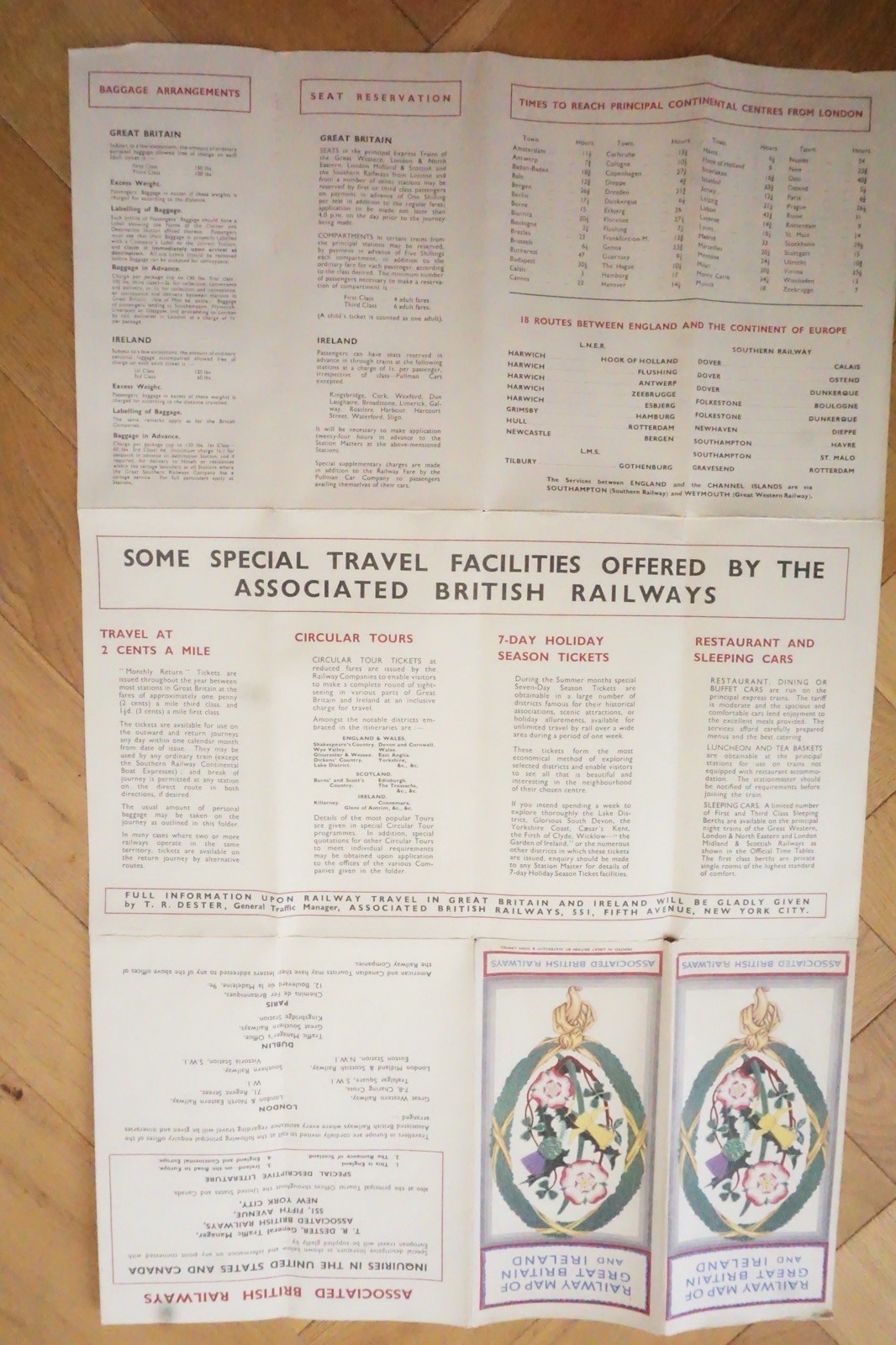 c1950s Associated British Railways Railway Map LNER LMS Southern