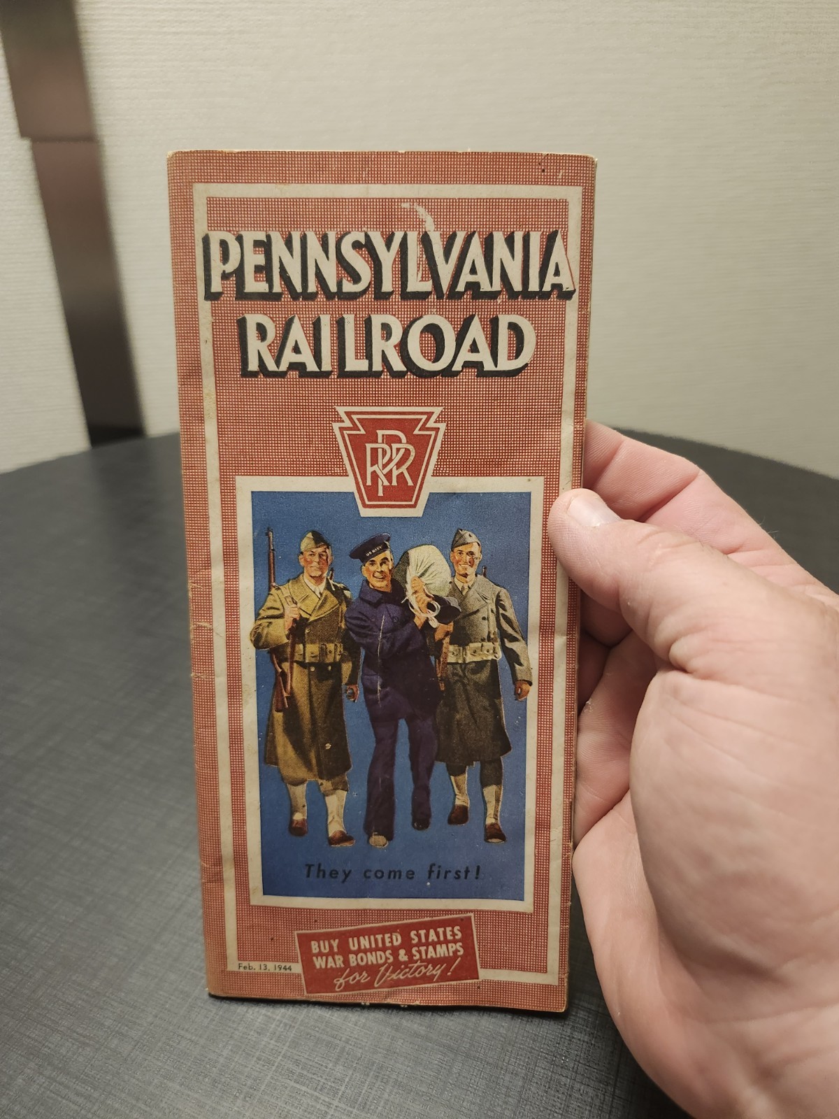 1944 February 13 WWII Pennsylvania Railroad Timetables Patriotic WW2 Rare!