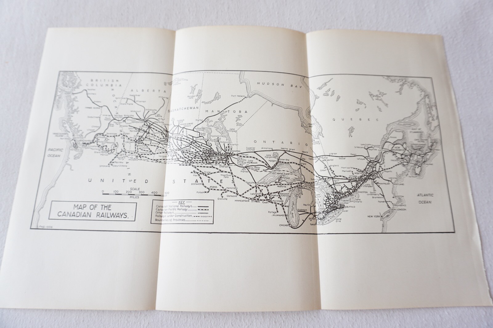1928 Map of Canada Railways Original Railway Map