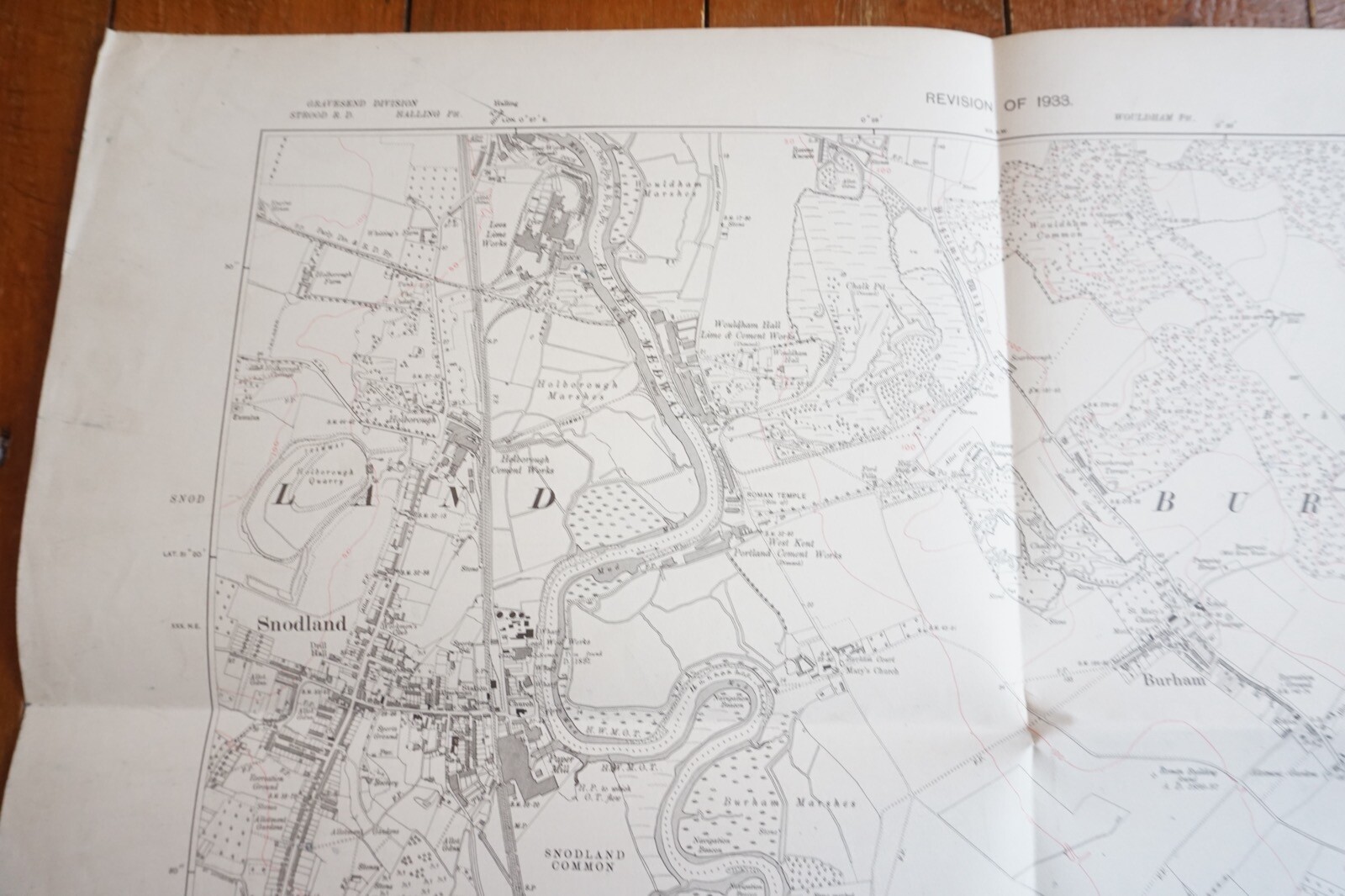 1933 Burnham Snodland Kent Southern Railway OS Map