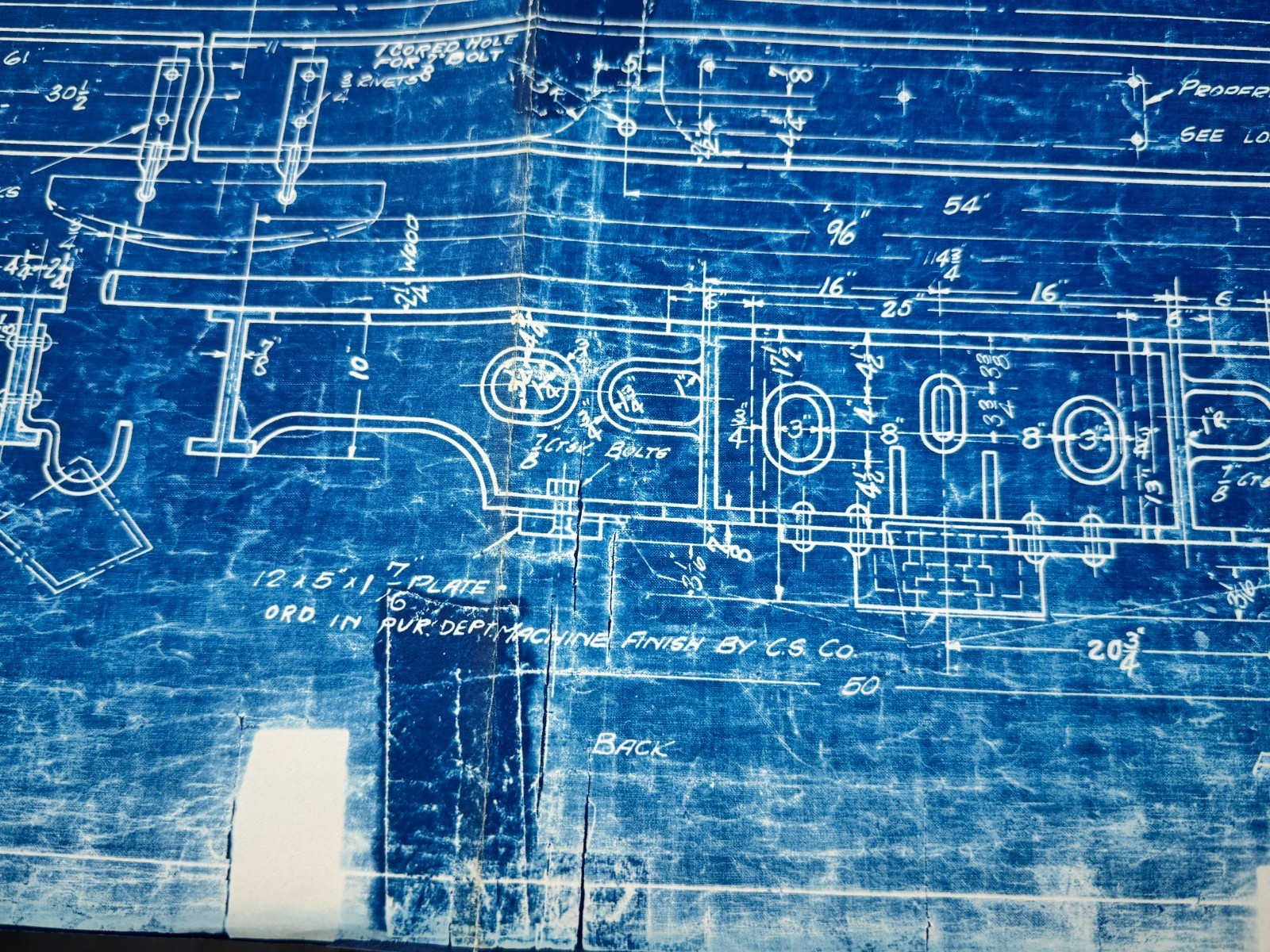 BLUEPRINT 1930 BALTIMORE OHIO RAILROAD Co Original Train Tender Tank 72 X 30″