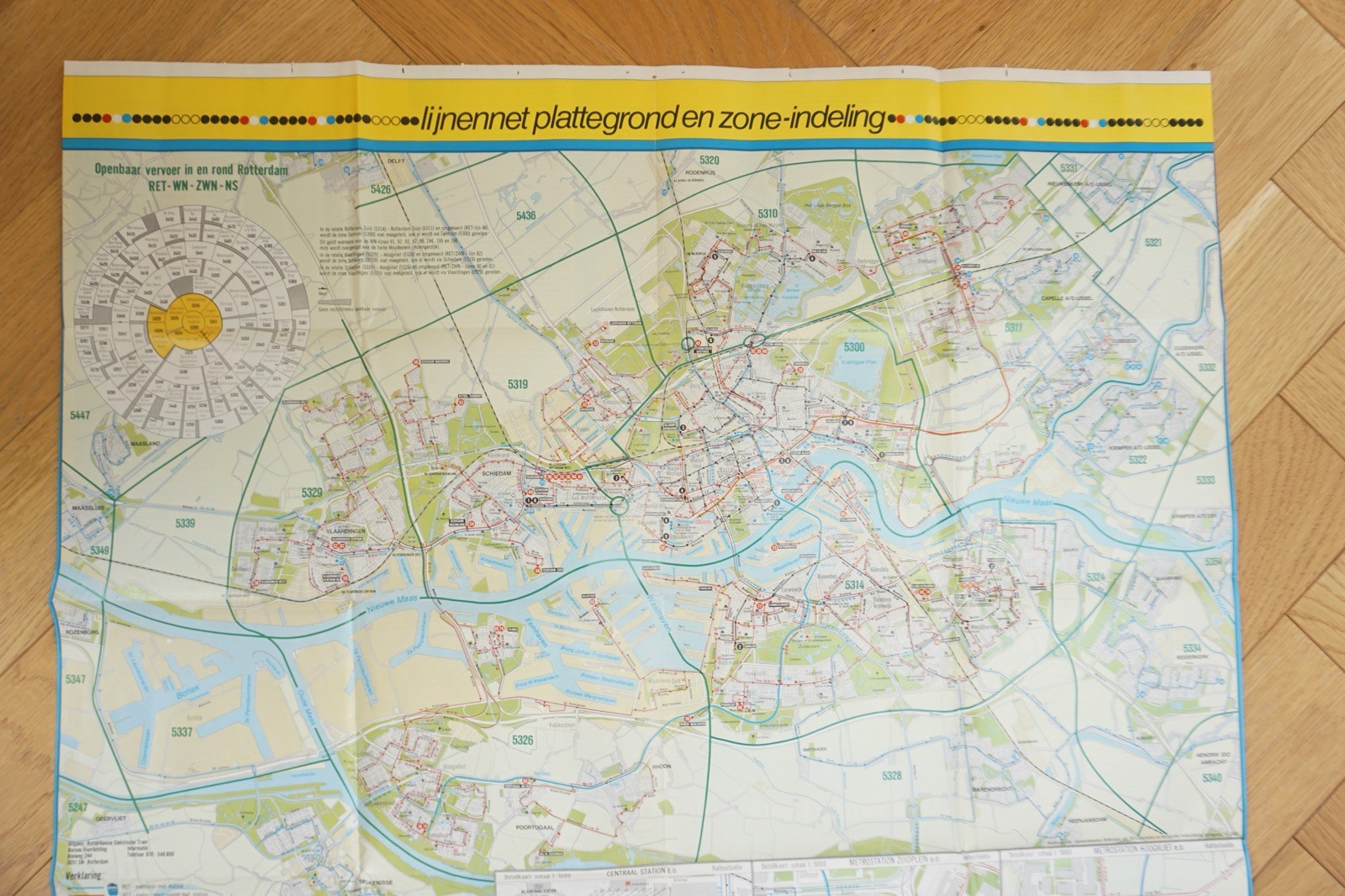 1983 RET Holland Netherlands Bus Tram Railway Route Map