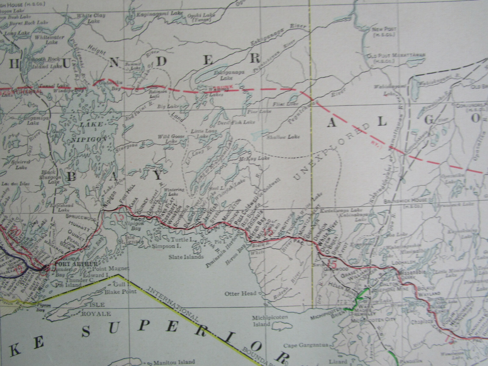1910 UPPER ONTARIO STEAM, INTERURBAN ELECTRIC RAILROAD Map. CANADA 1900s