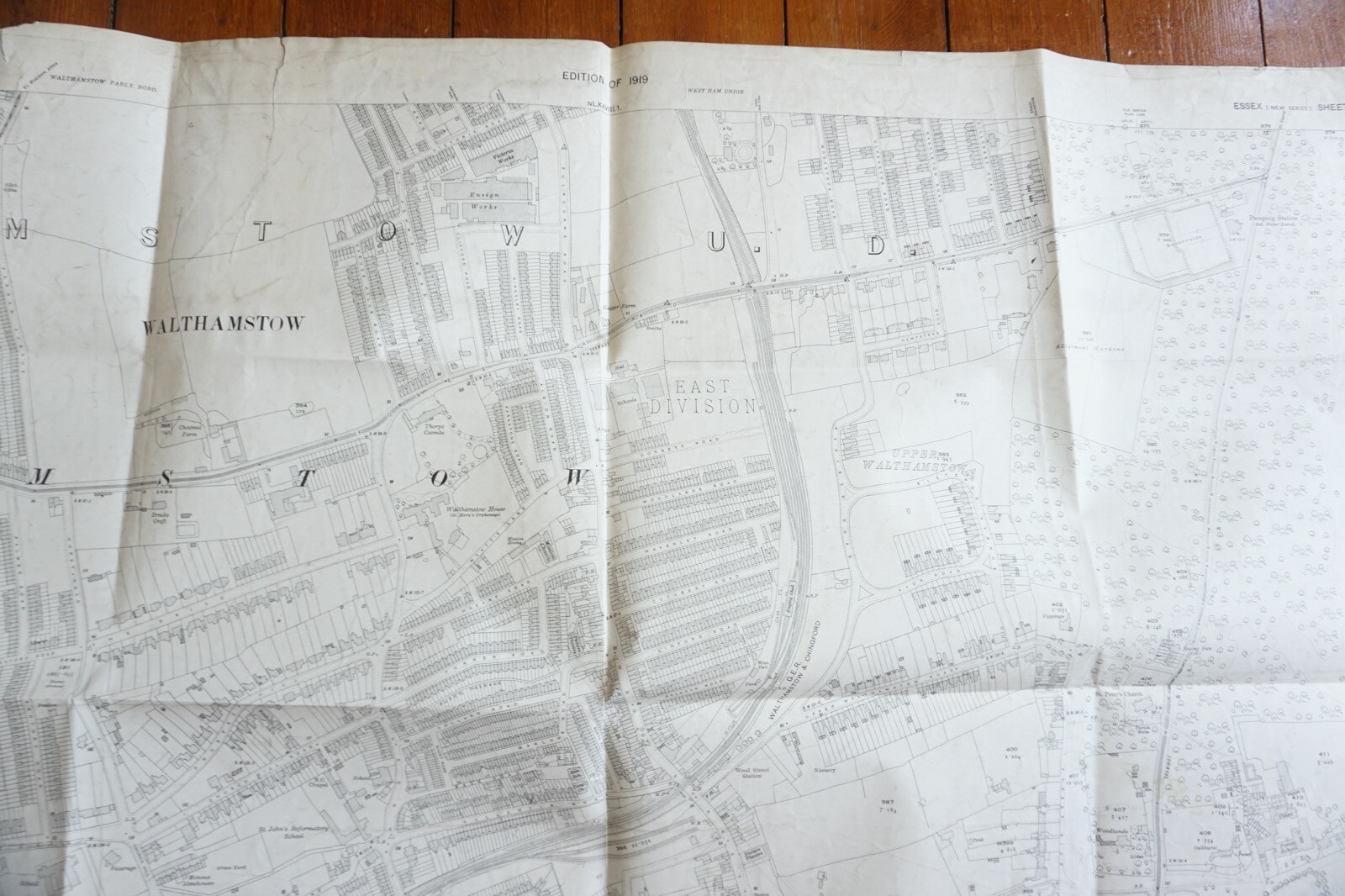 1919 Walthamstow GER Great Eastern OS Railway Map