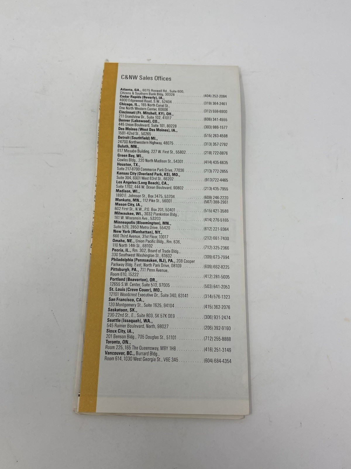 1985 CHICAGO AND NORTH WESTERN RAILROAD TRAIN TRANSPORTATION COMPANY SYSTEM MAP