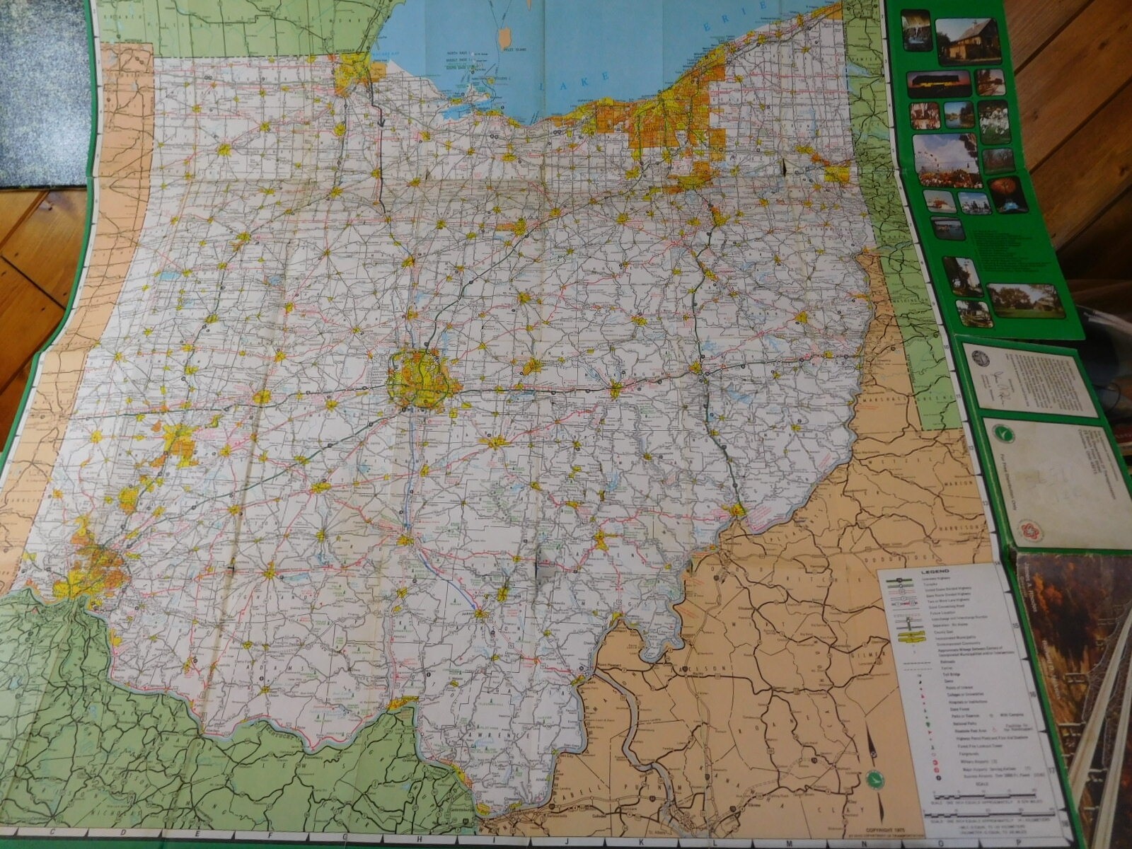 Map Ohio Transportation Map Lot of (2) 1975 1978