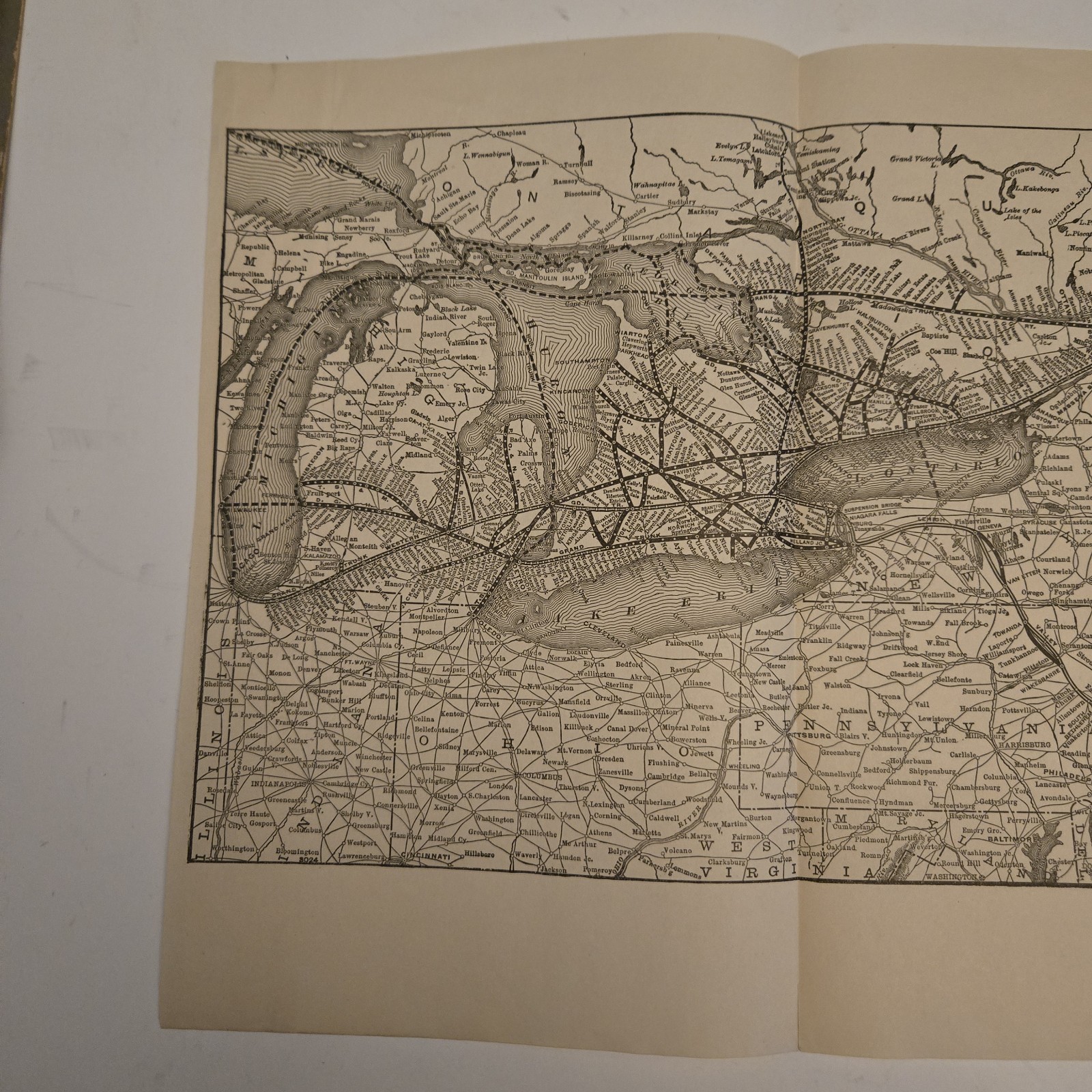 1910 Grand Trunk Railway System & Connections Map 3024 Original Northeast US