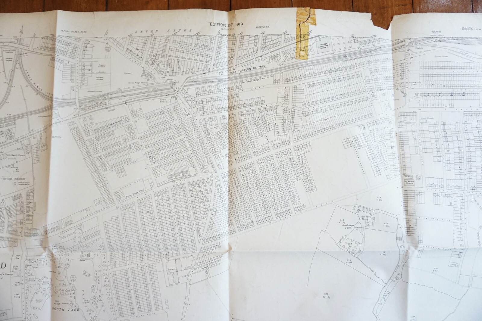 1919 Ilford Seven Kings Station GER Great Eastern Railway OS Railway Map