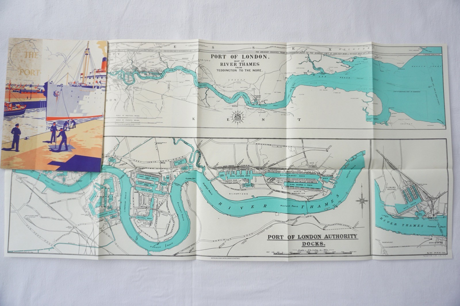 1936 Port of London Publicity Book & Map of Docks River Thames India Tilbury