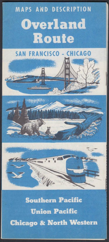 Chicago & North Western Union Pacific Southern Pacific Overland Route map 1950