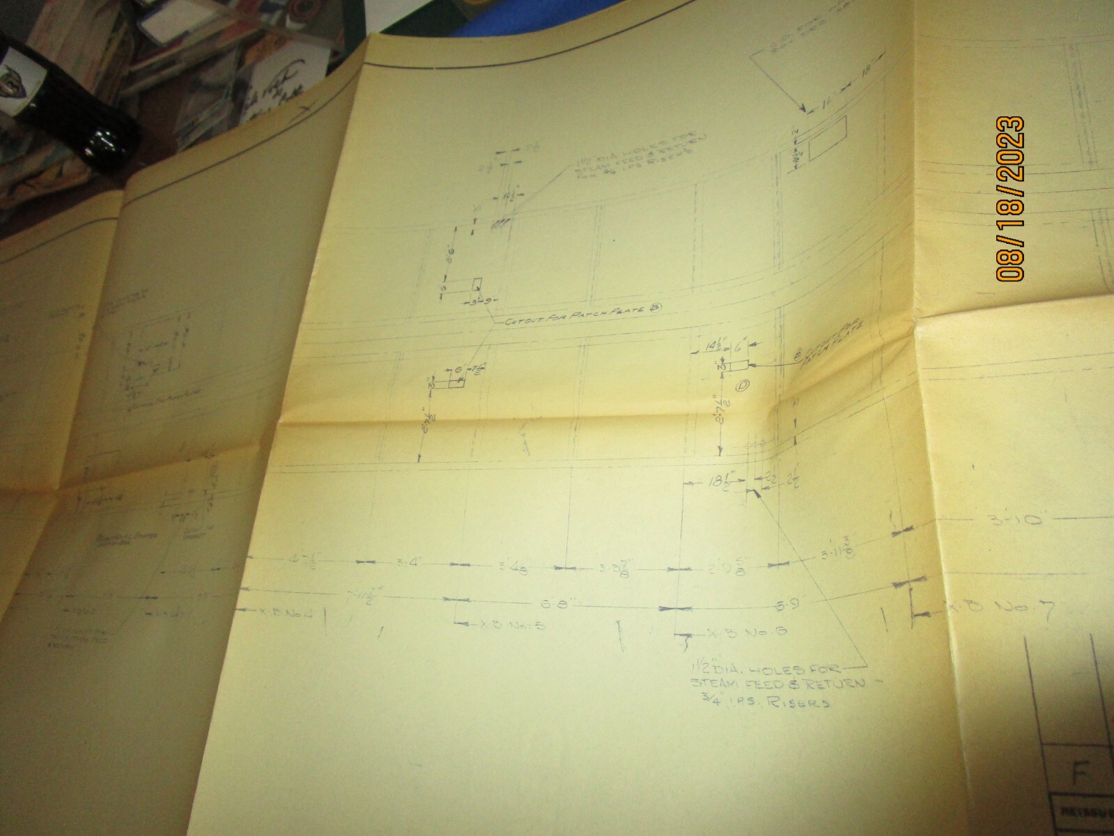 Vintage 1949-1950 Baltimore & Ohio B&O Blueprint Copy Drawing – see photos 18X44