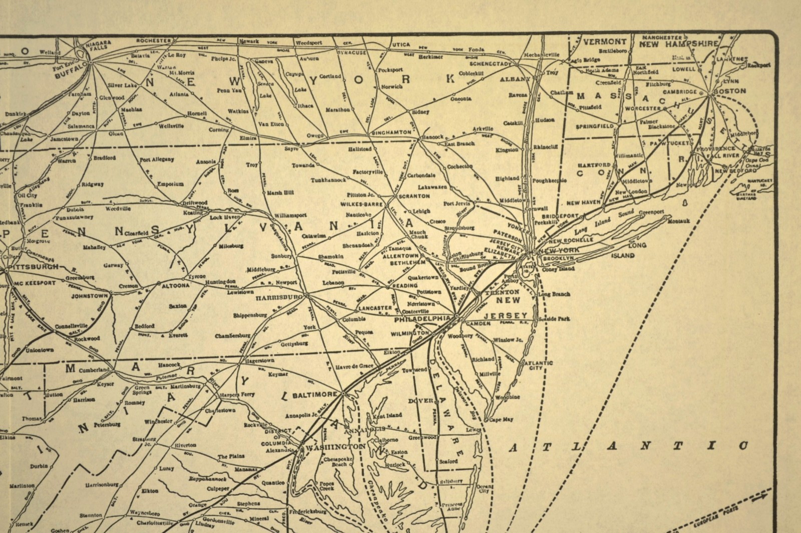 Vintage VIRGINIAN RAILWAY Map Railroad Original Deepwater Norfolk Antique