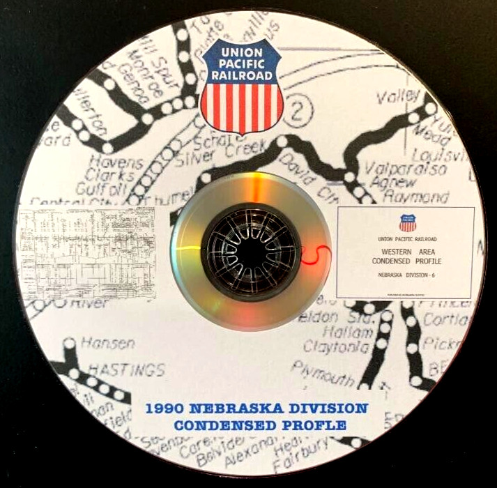 Union Pacific 1990 Nebraska Division – 6 Condensed Profile PDF Pages on DVD