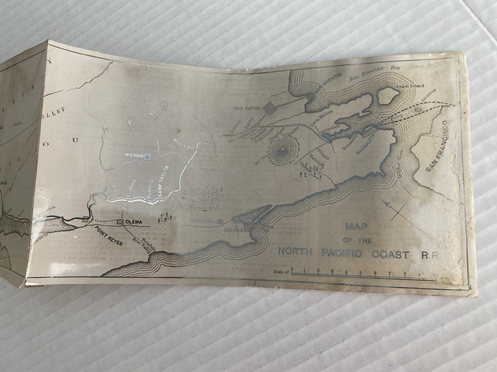 Antique NORTH PACIFIC COAST RR Map Cover Iridescent Roy Graves Marin Magazine