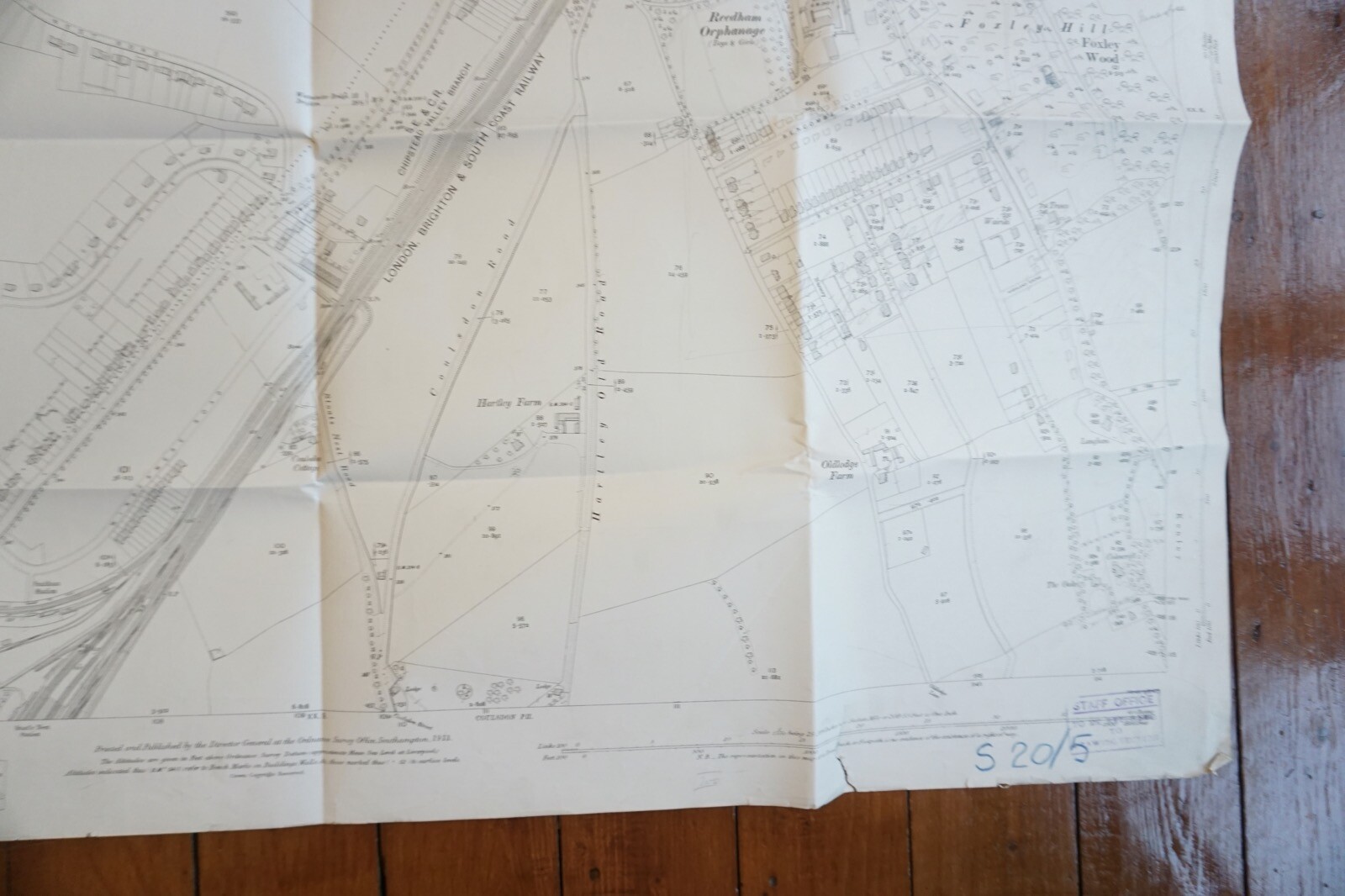 1913 SE&CR Chipstead Valley Branch LB&SCR Foxley Hill Railway OS Railway Map