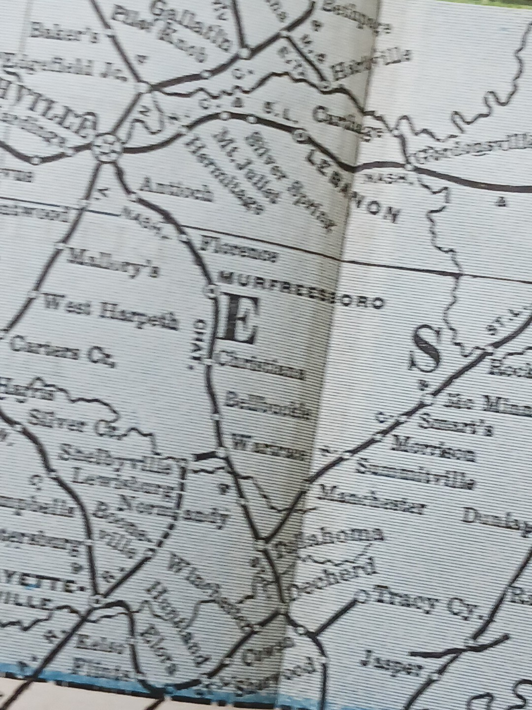 1897 Train Route Map KENTUCKY & TENNESSEE all Railroad Lines stations 9×11 TN KY
