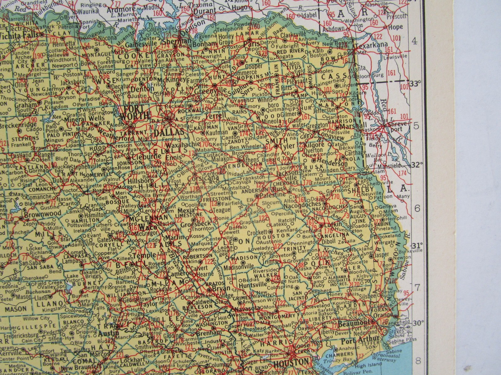 TX UT 1949 TEXAS RAILROAD Map NACOGDOCHES S’EASTRN RR or UTAH 1940s Post WWII