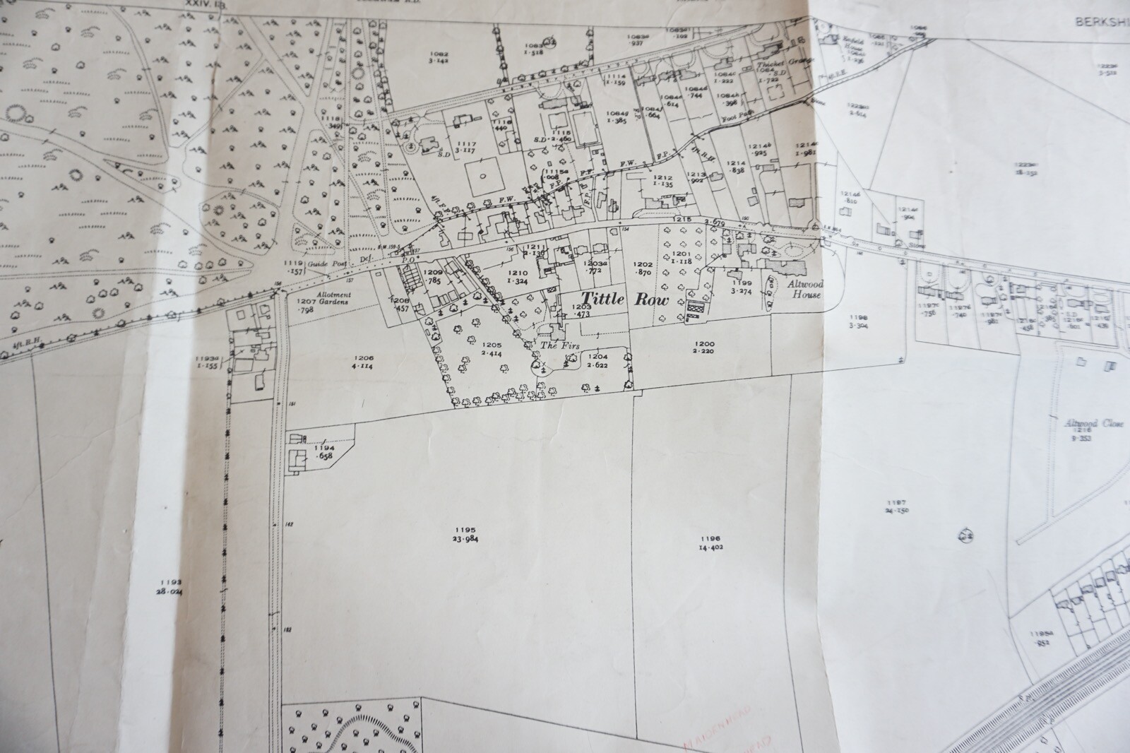 1932 Wolley Green Tittle Row GWR Great Western Railway OS Railway Map