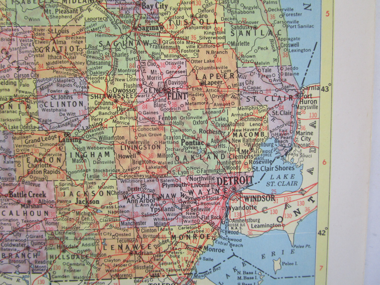 MN MI 1958 MINNESOTA RAILROAD Map DULUTH MESSABE & IRON RANGE RR ~or~ MICHIGAN
