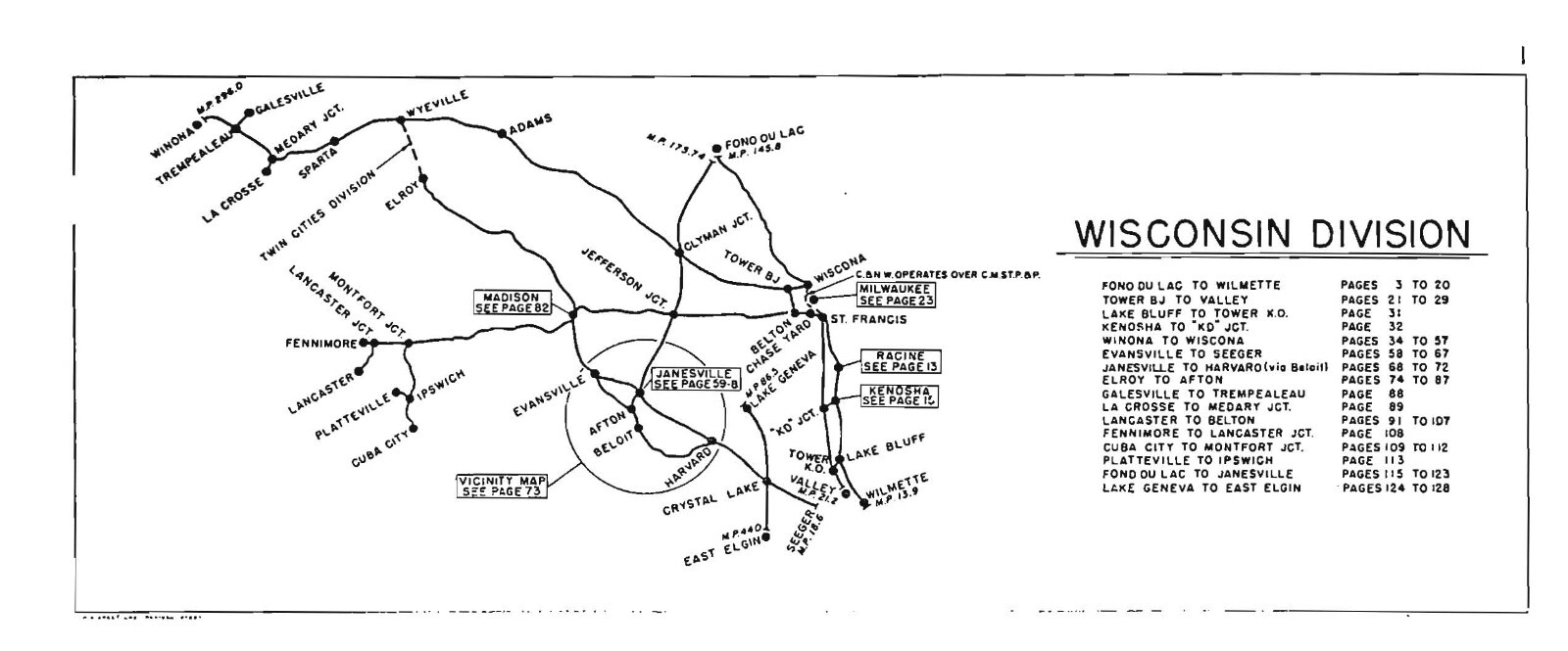 Chicago & Northwestern RR 1971 Wisconsin Division Track Chart PDF Pages on DVD