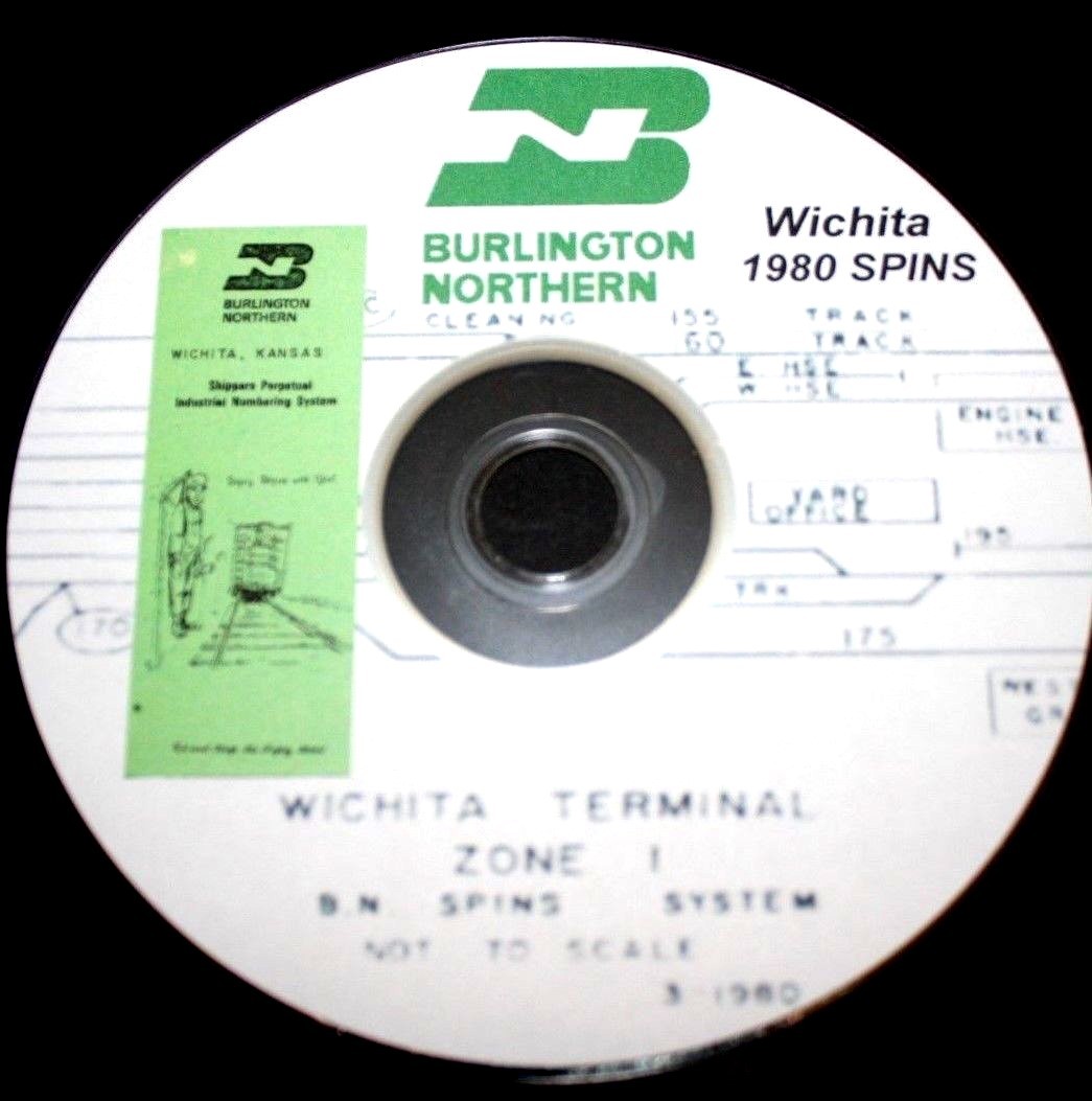 Burlington Northern 1980 Wichita SPINS Track Charts PDF Pages on DVD
