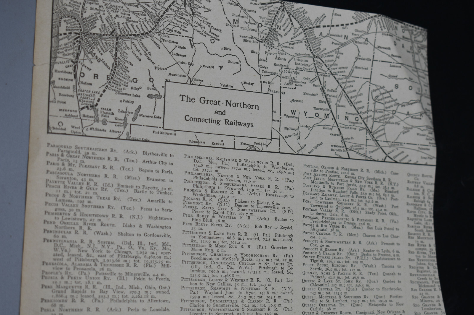 1923 Illinois Central Railroad System map, 8 x 10, 2 sided, Model Train Room Dec