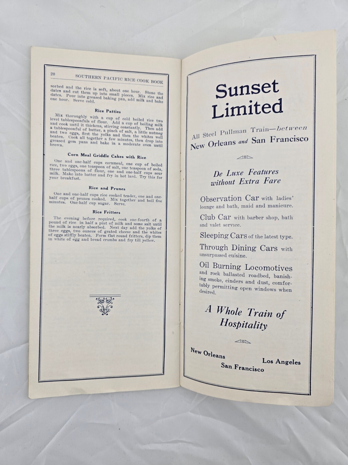 1928 Southern Pacific “Rice: A Hundred Ways to Prepare It” ~Map of connections~